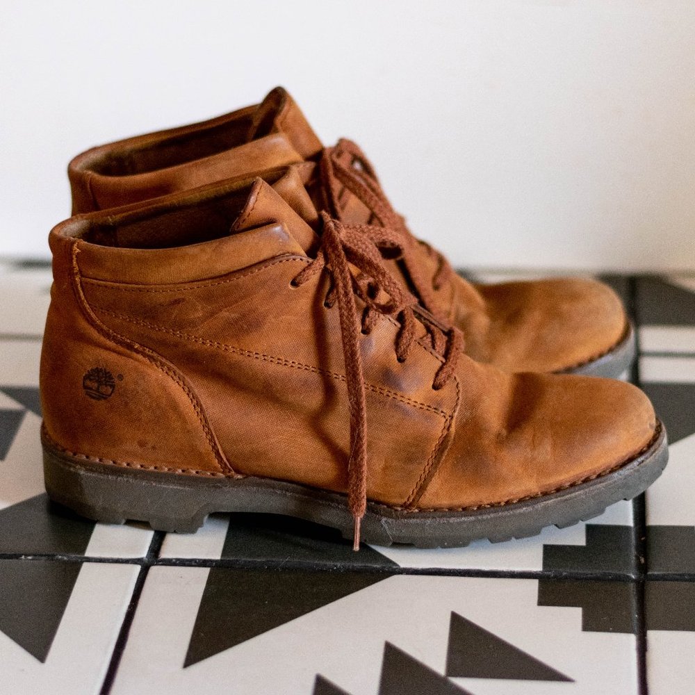 Vintage Timberland Lace Up Leather Boots